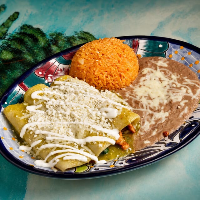 Spinach and Chicken Enchiladas.