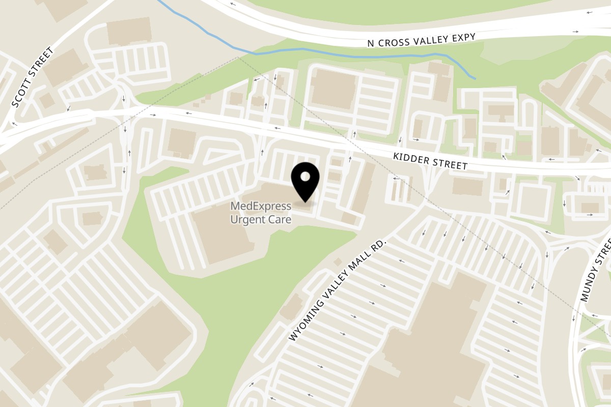 Map showing the location of El Rey Azteca Mexican Restaurant on 681 Kidder St in Wilkes-Barre Township